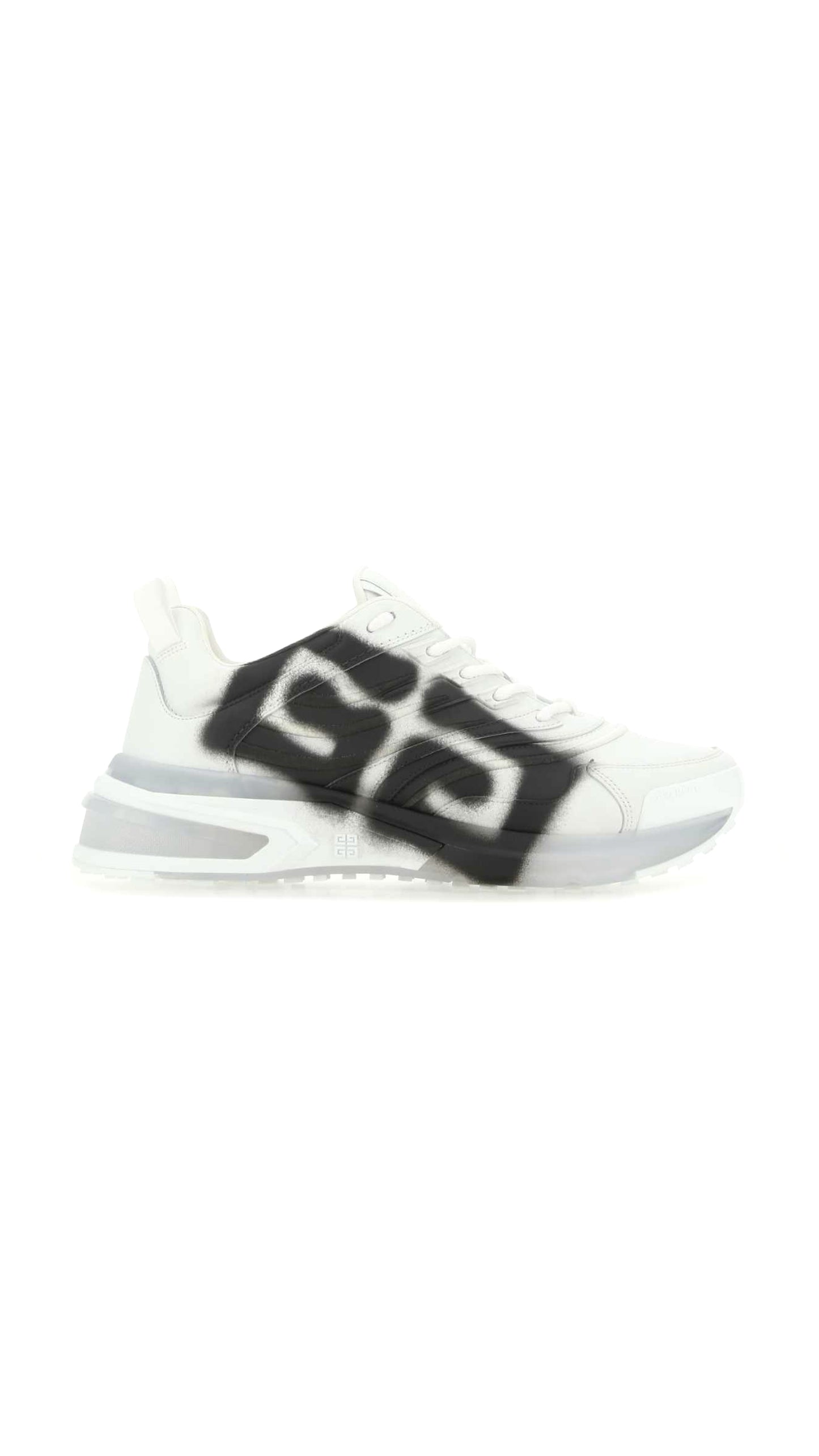GIV 1 Sneakers In Leather With Tag Effect Print - White
