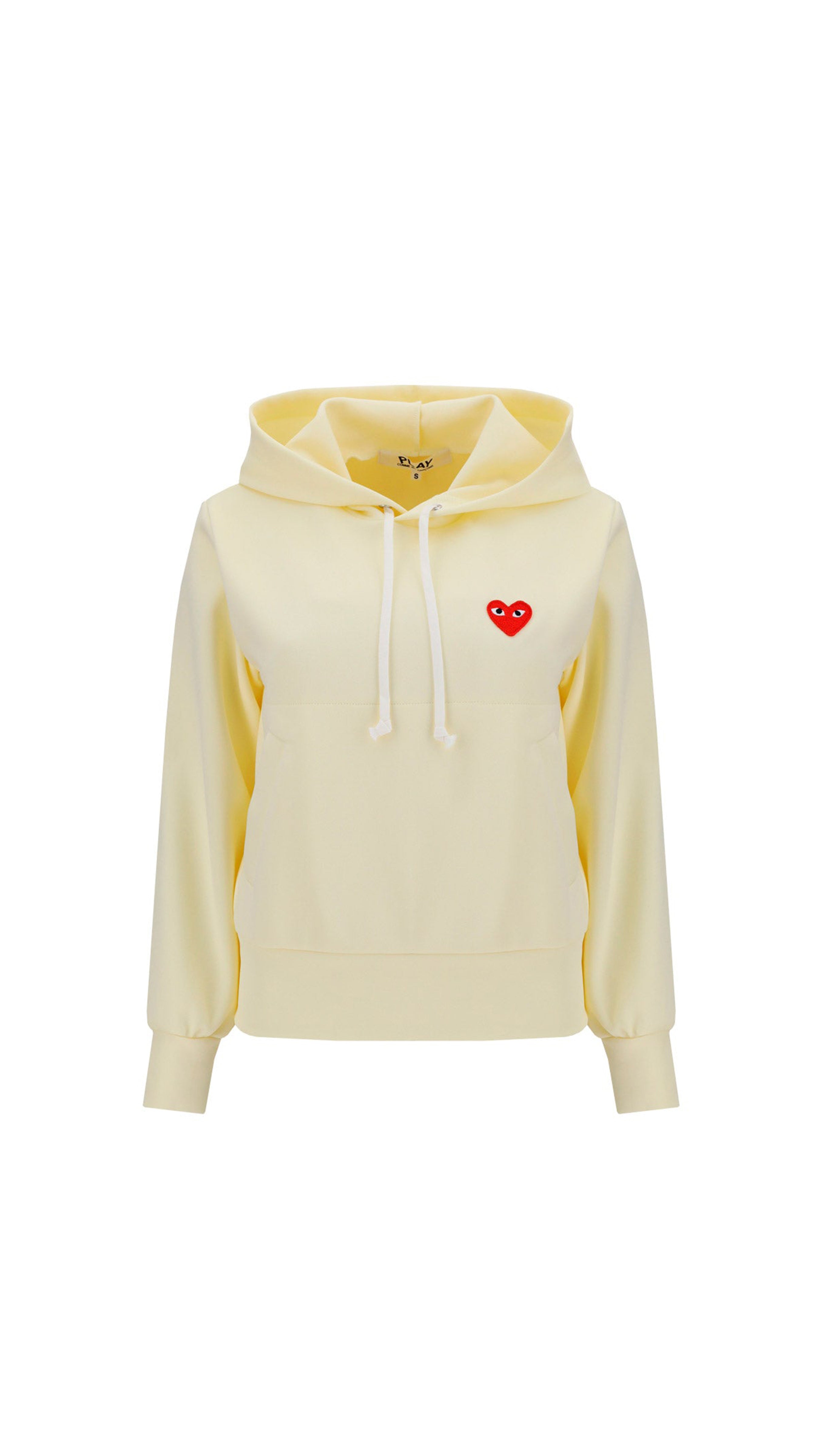 Heart-embroidered Pullover Hoodie.