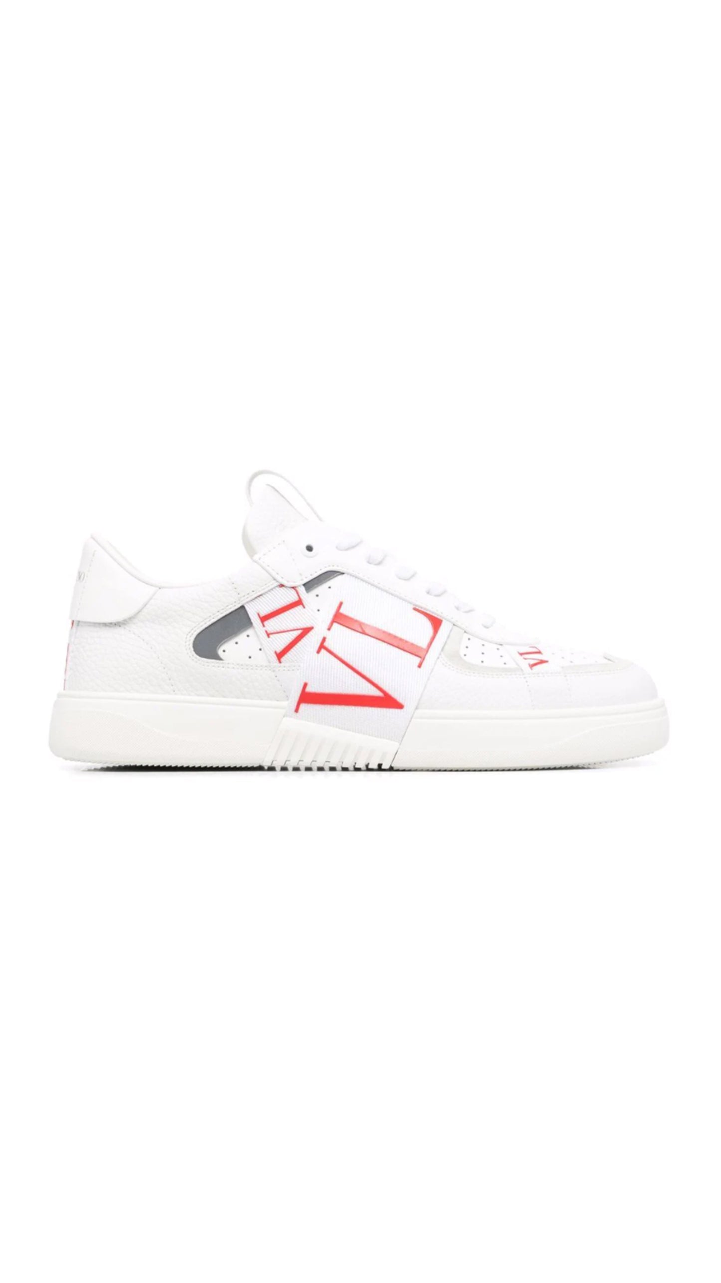 Calfskin  VL7N Sneaker with Bands - White / Red