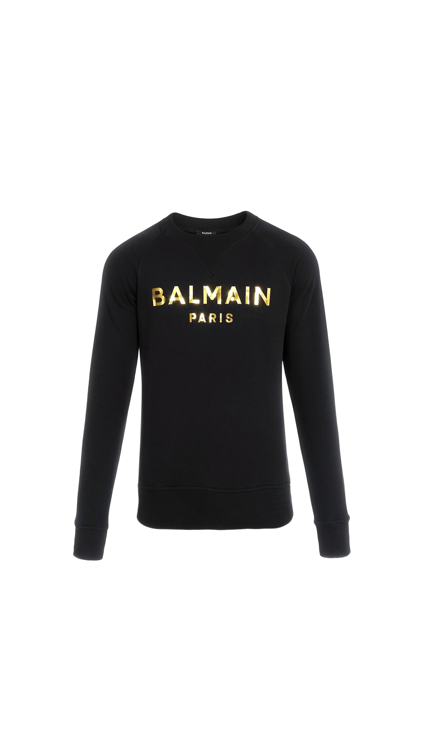 Eco-Designed Cotton Sweatshirt With Logo Print - Black / Gold