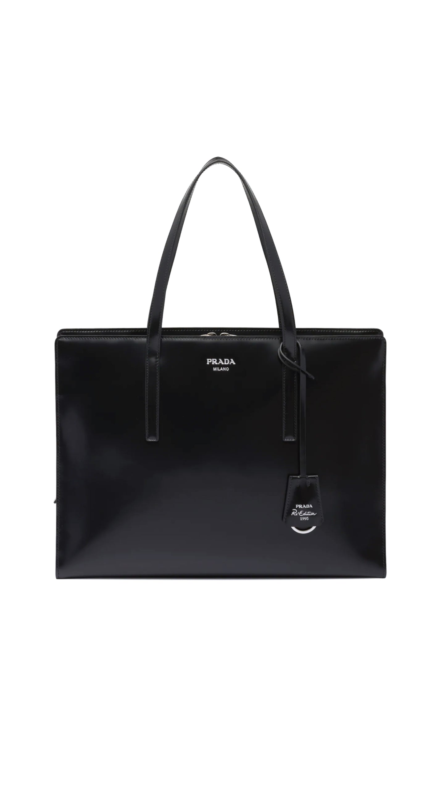 Re-Edition 1995 Brushed-Leather Large Handbag - Black
