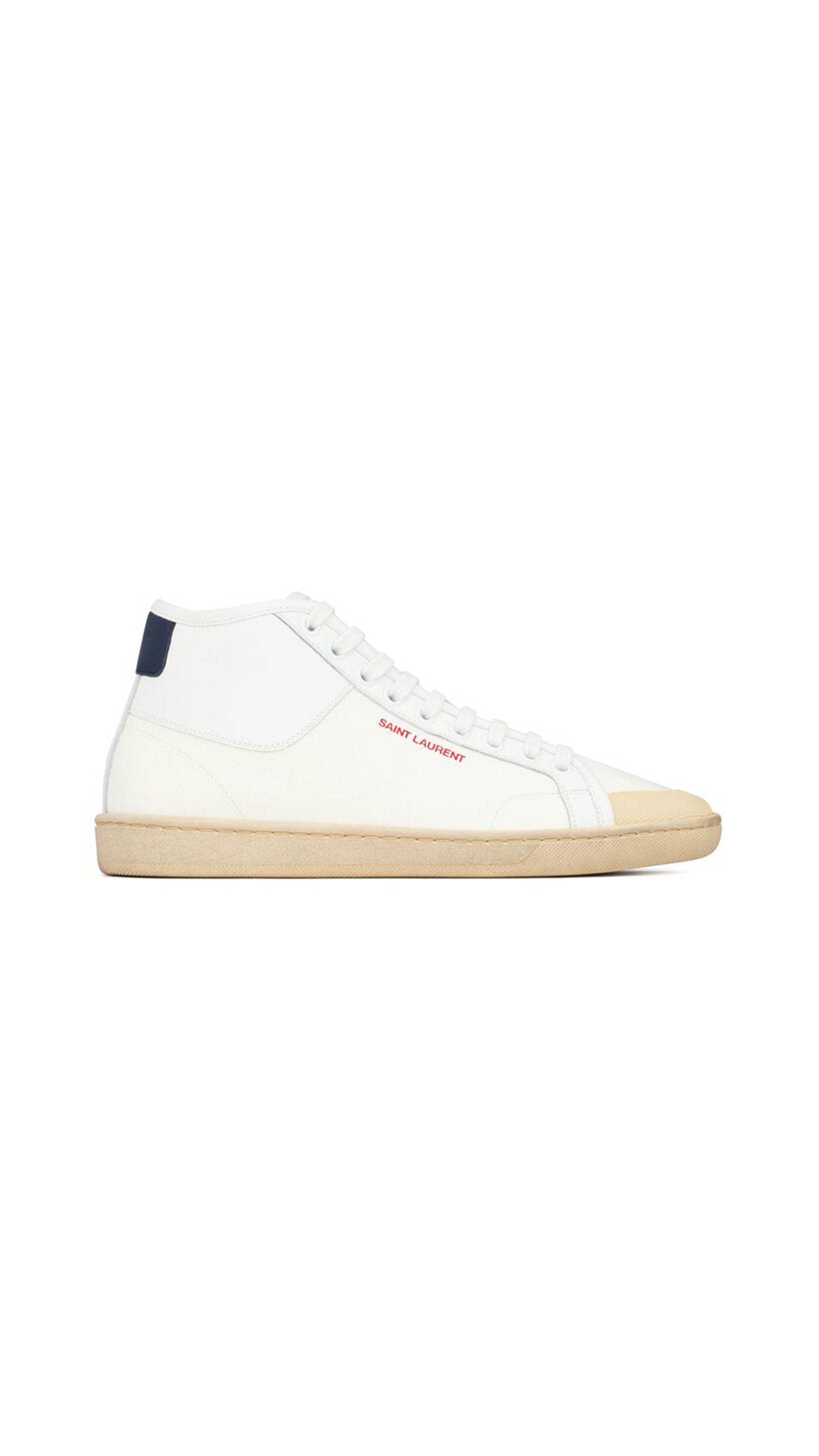 Court Classic SL/39 Mid-Top Sneakers In Canvas And Leather - White