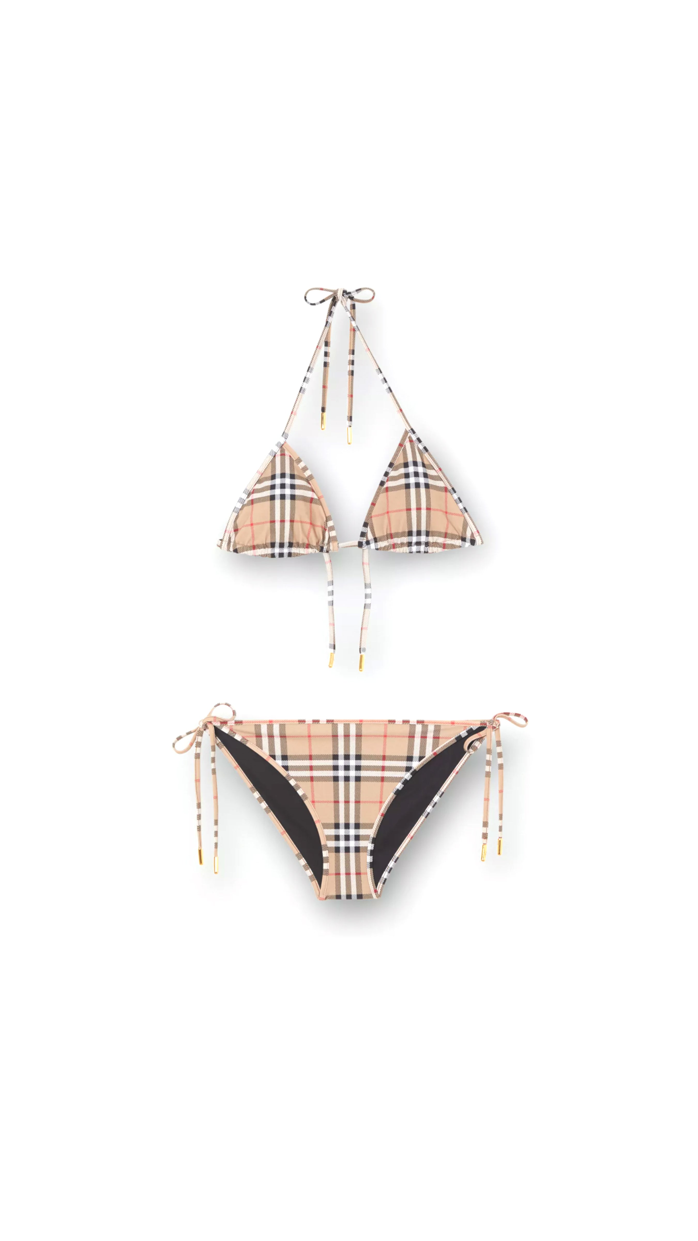 Vintage Check Triangle Bikini