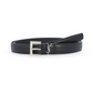 Narrow Leather Belt with a Square Buckle With the YSL Logo - Black