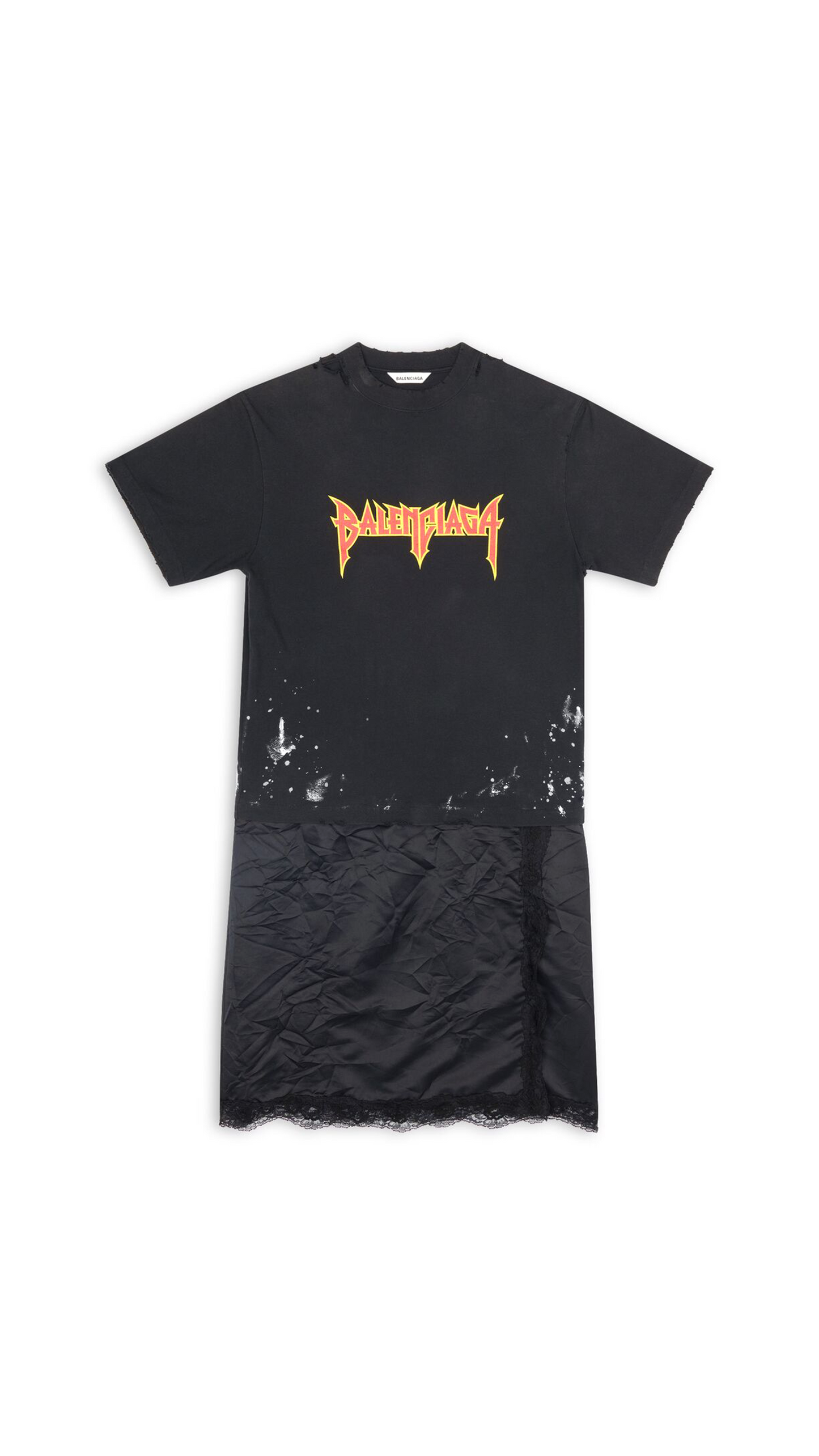 Metal T-Shirt Slip Dress - Black