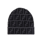 FF Logo Cotton Beanie - Black / Grey