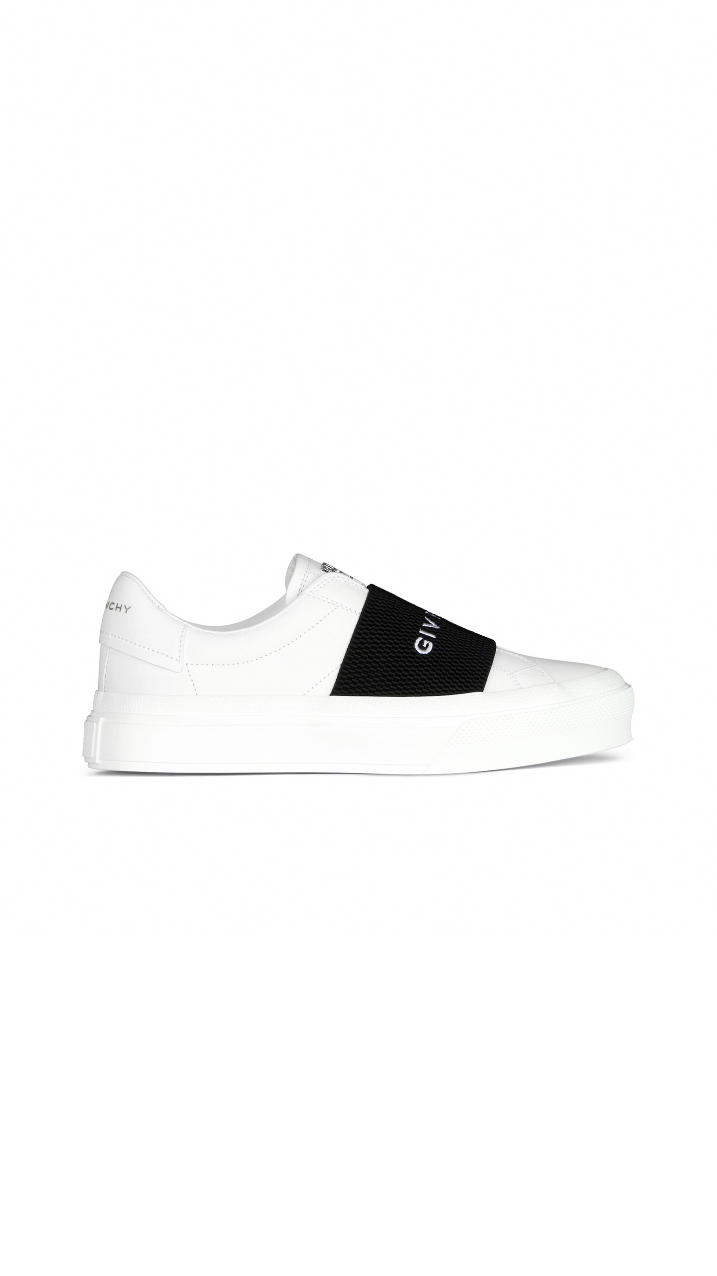 Sneaker In Leather With Webbing - White / Black