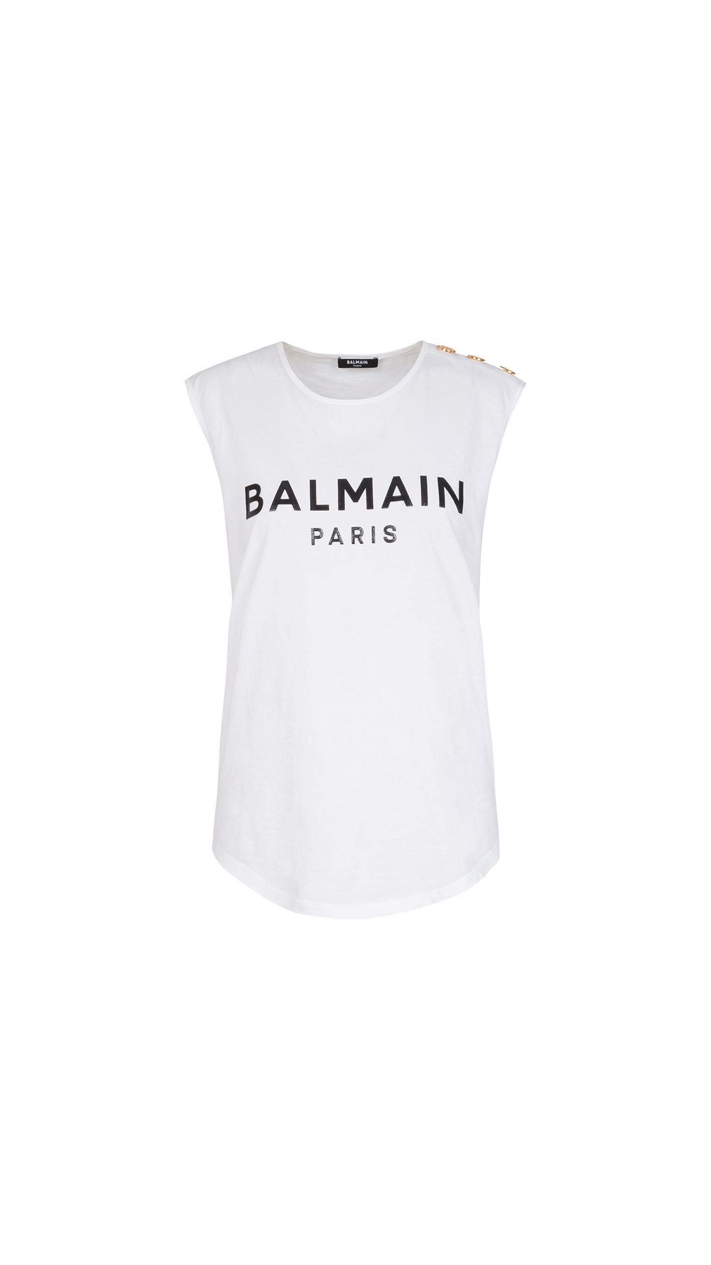 Eco-designed Cotton T-shirt With Balmain Logo Print - White