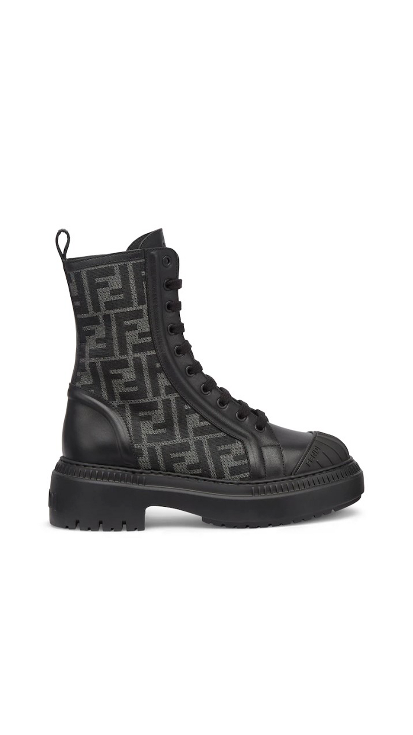 Domino Leather Biker Boots -  Black