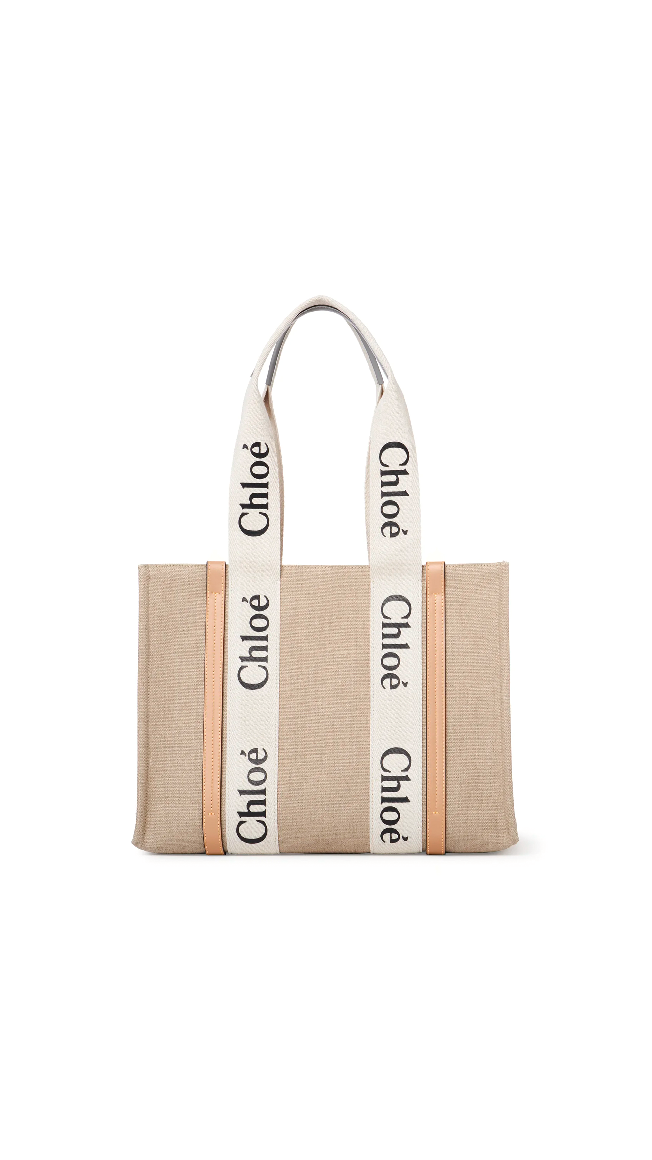 Medium Woody Tote Bag - Beige