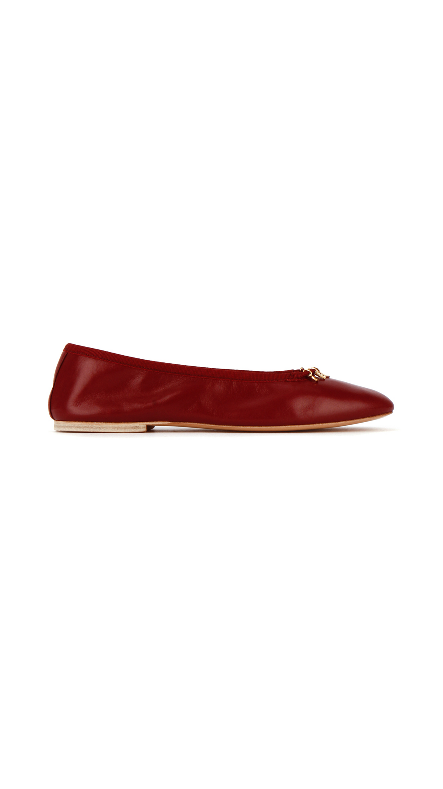 Les Ballerines Celine Ballerina With Charms In Lambskin - Red