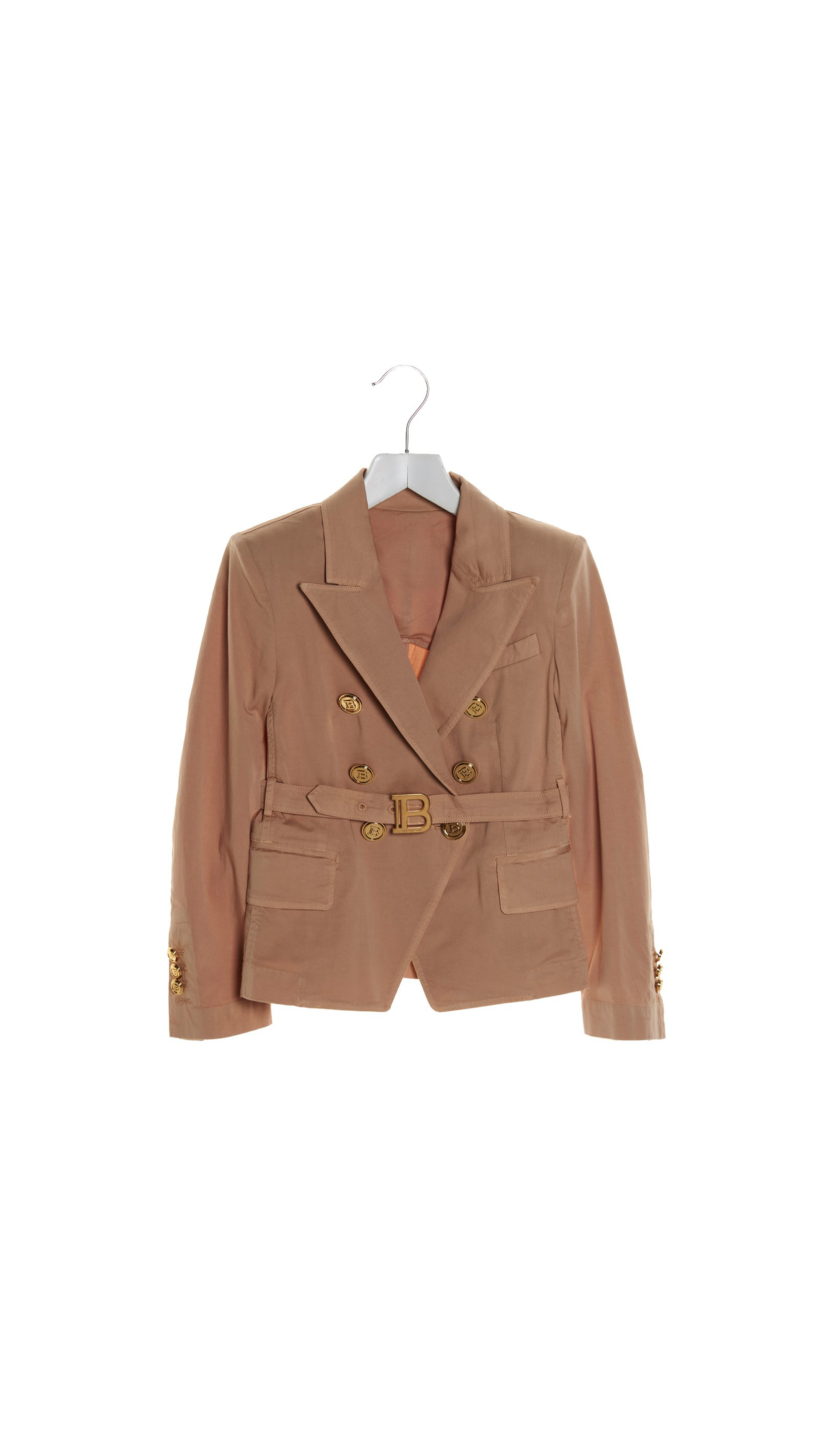 Kids Logo Belt Blazer Jacket - Beige.