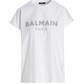 Cotton T-Shirt With Black Rhinestone Logo - White
