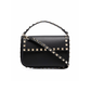 Rockstud Calfskin Pouch Crossbody Bag - Black