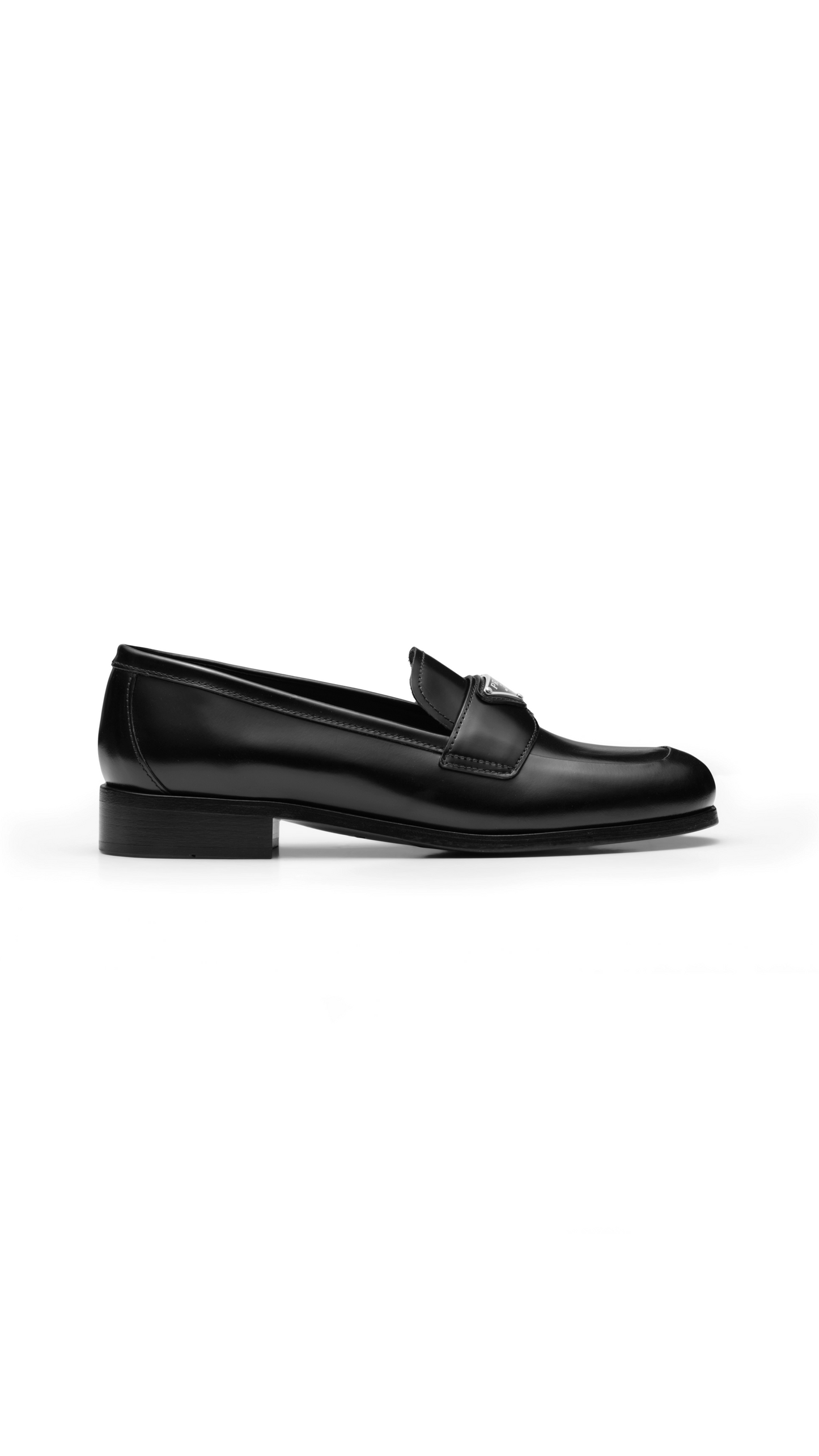 Brushed Leather Loafers - Black.