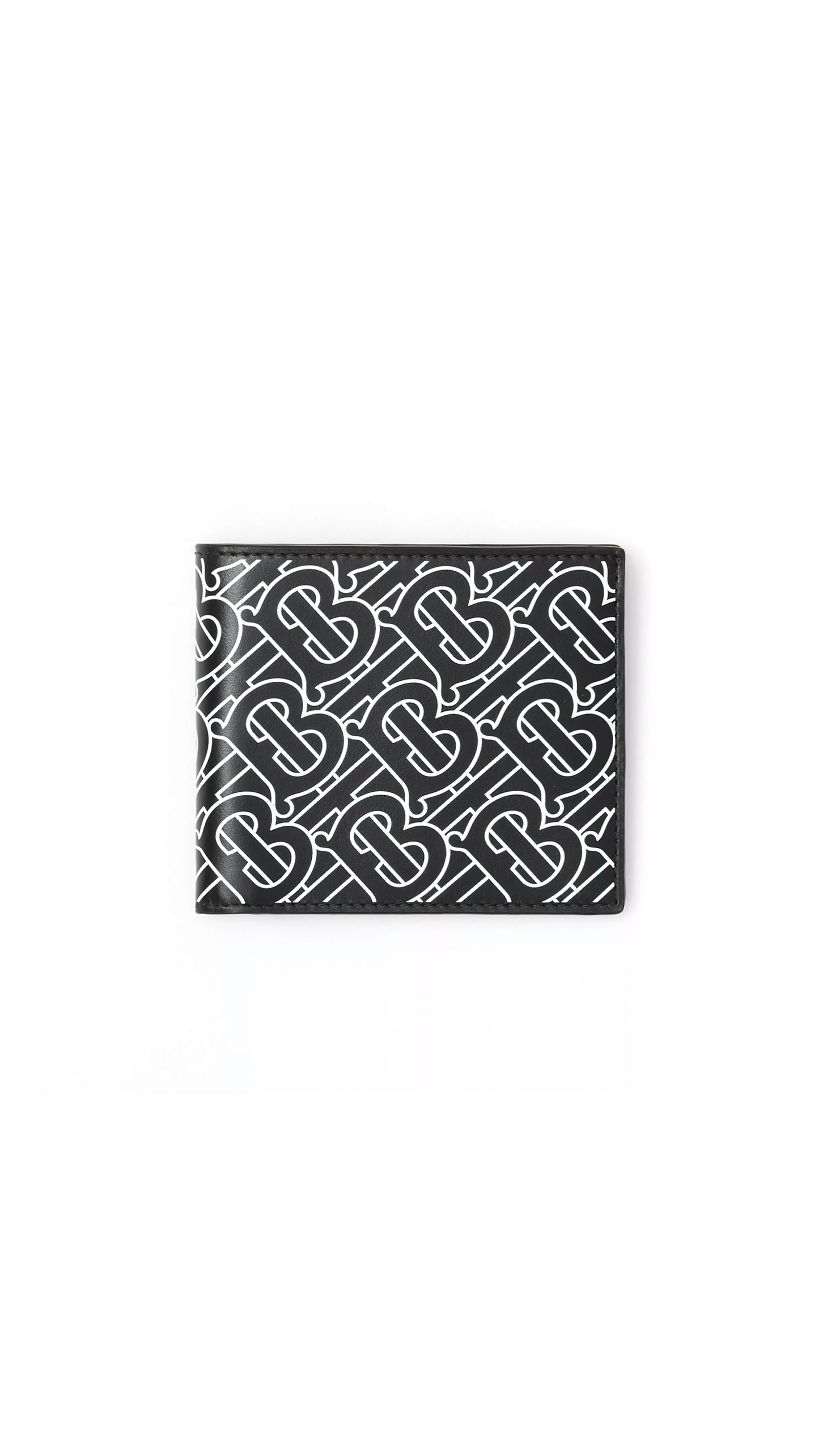 Monogram Print International Bifold Wallet - Black / White