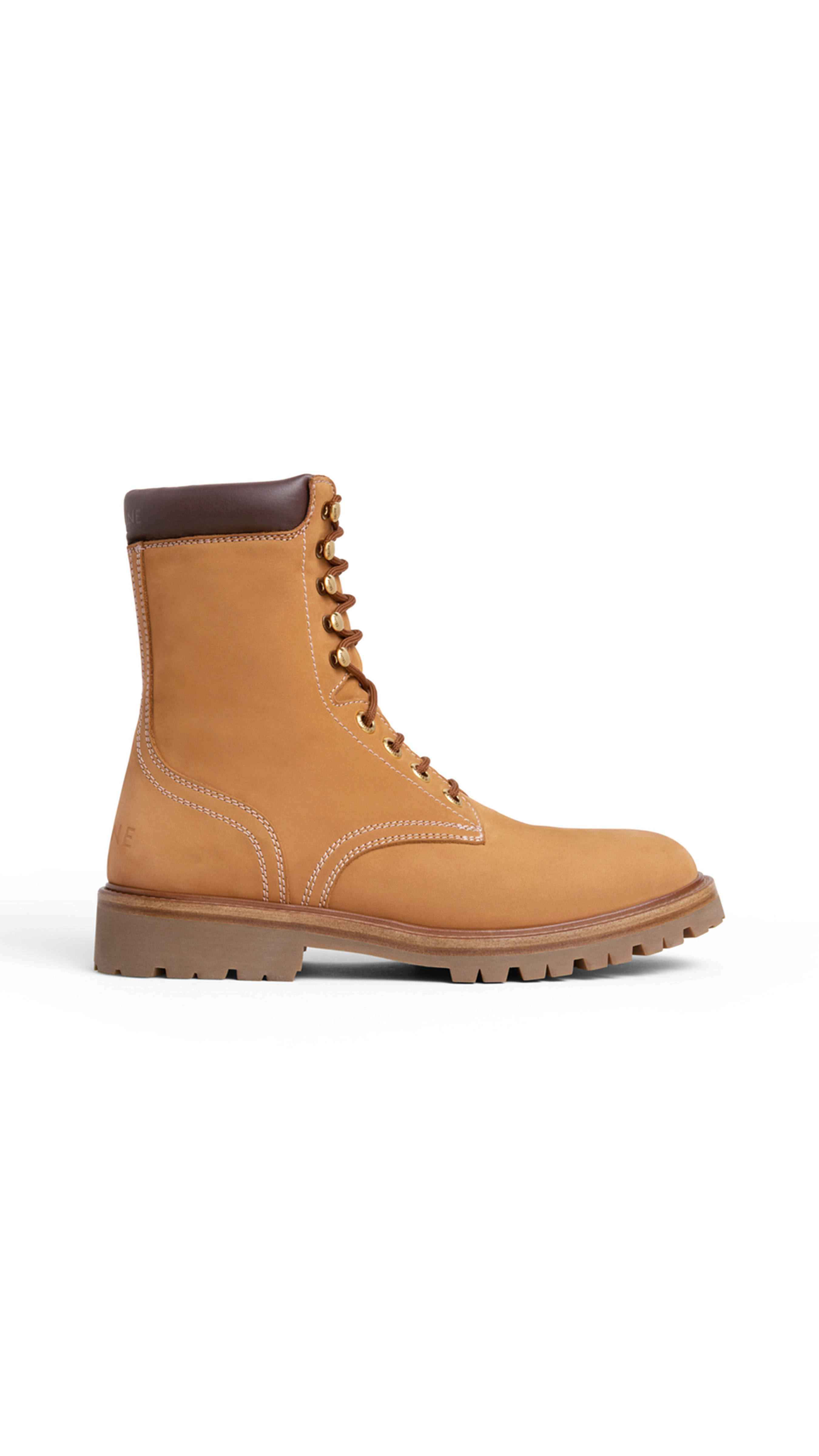 Celine Kurt High Lace-Up Boot In Nubuck Calfskin - Light Tan