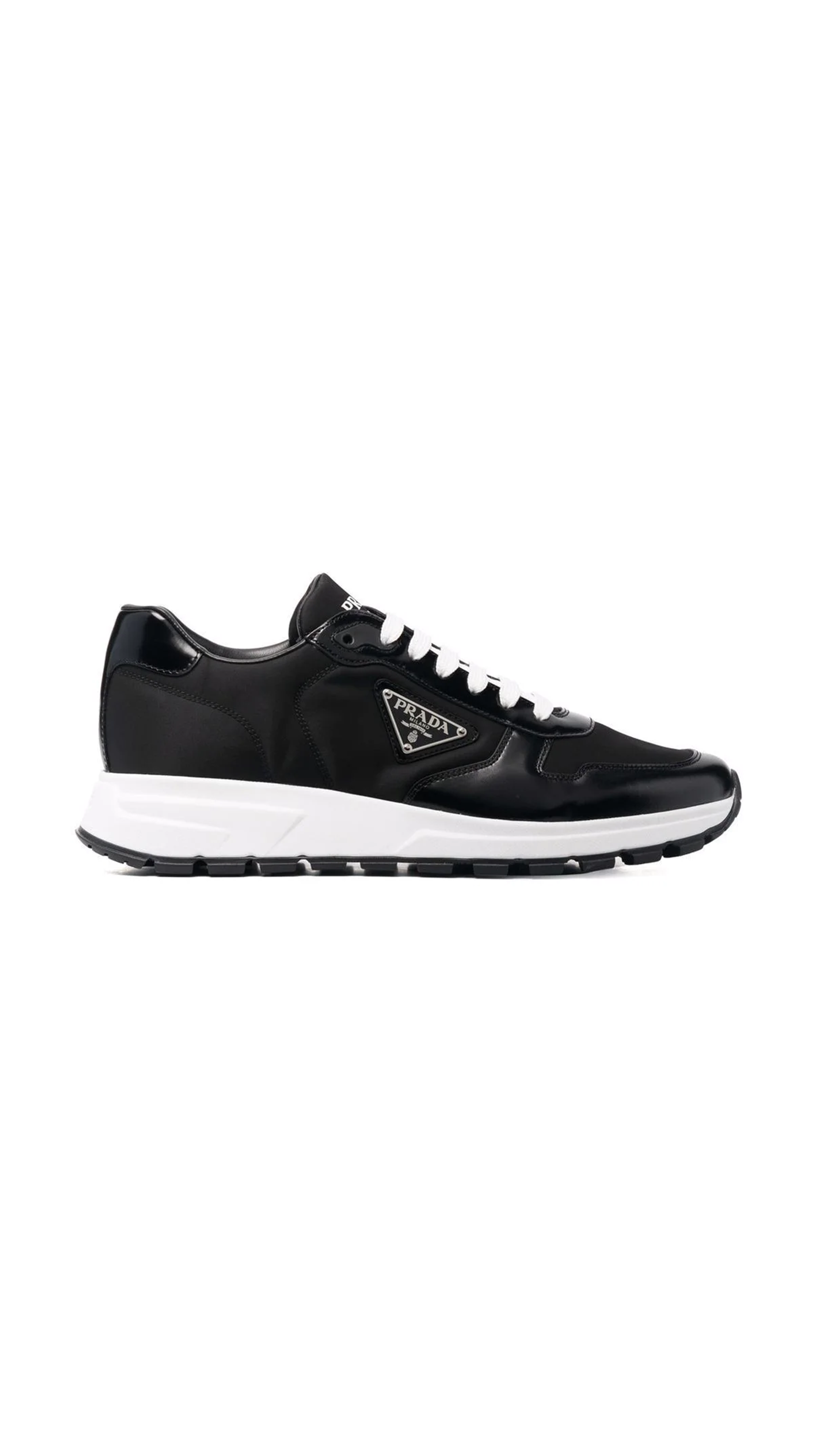 Prax 01 Re-Nylon & Brushed Leather Sneakers - Black