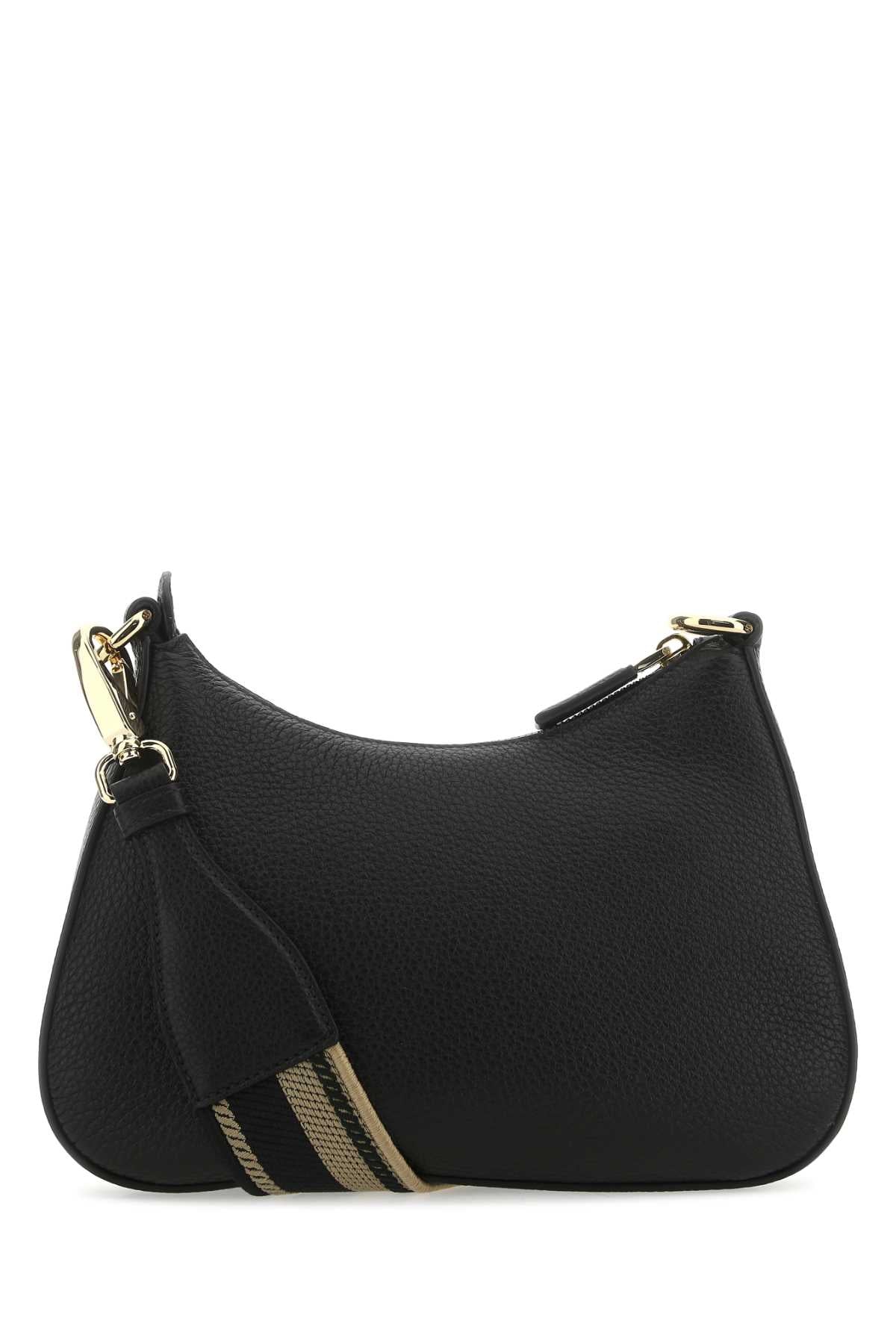 Leather Shoulder Bag - Black