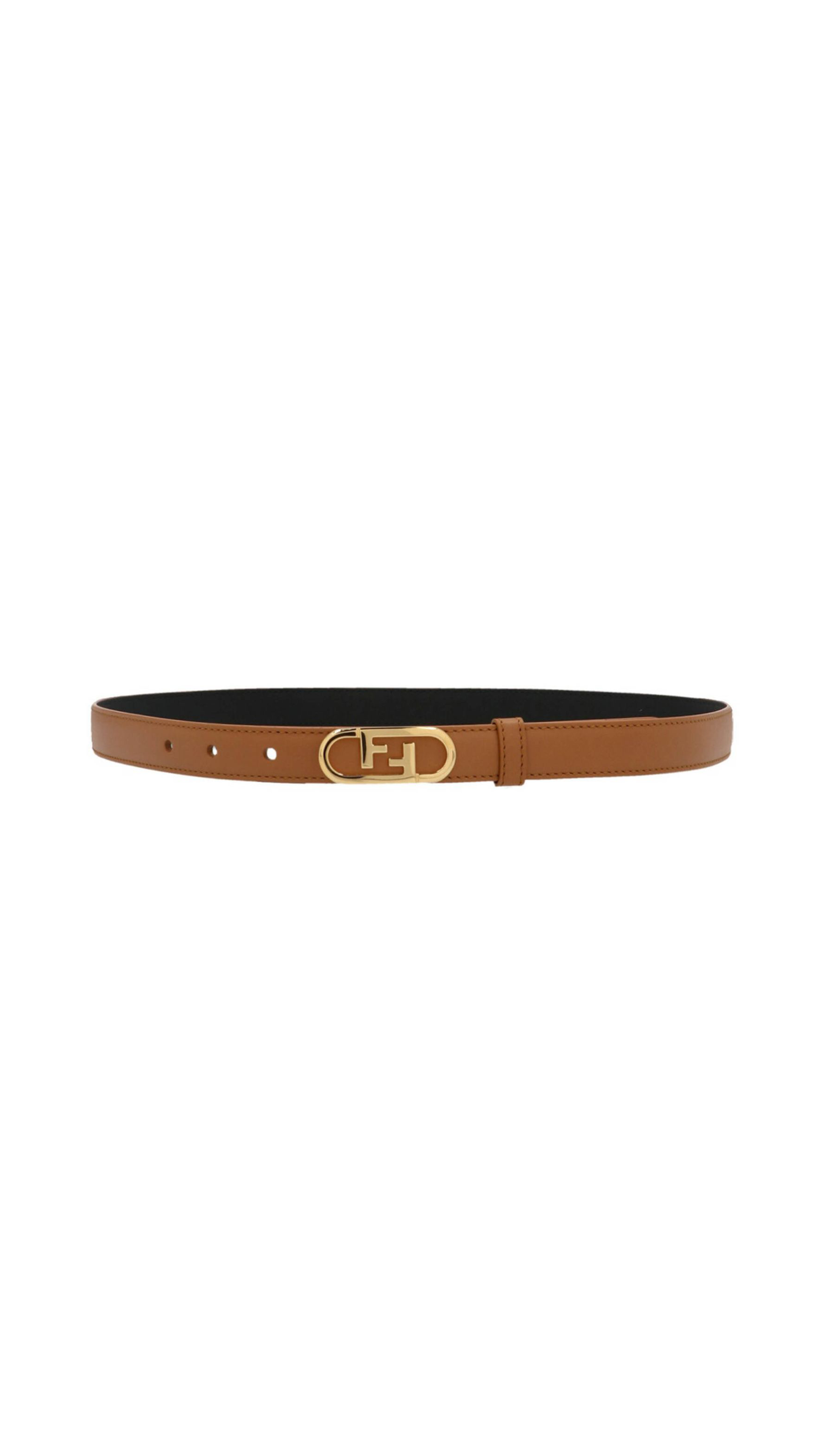 Fendi O’Lock Buckle Belt - Caramel Tan