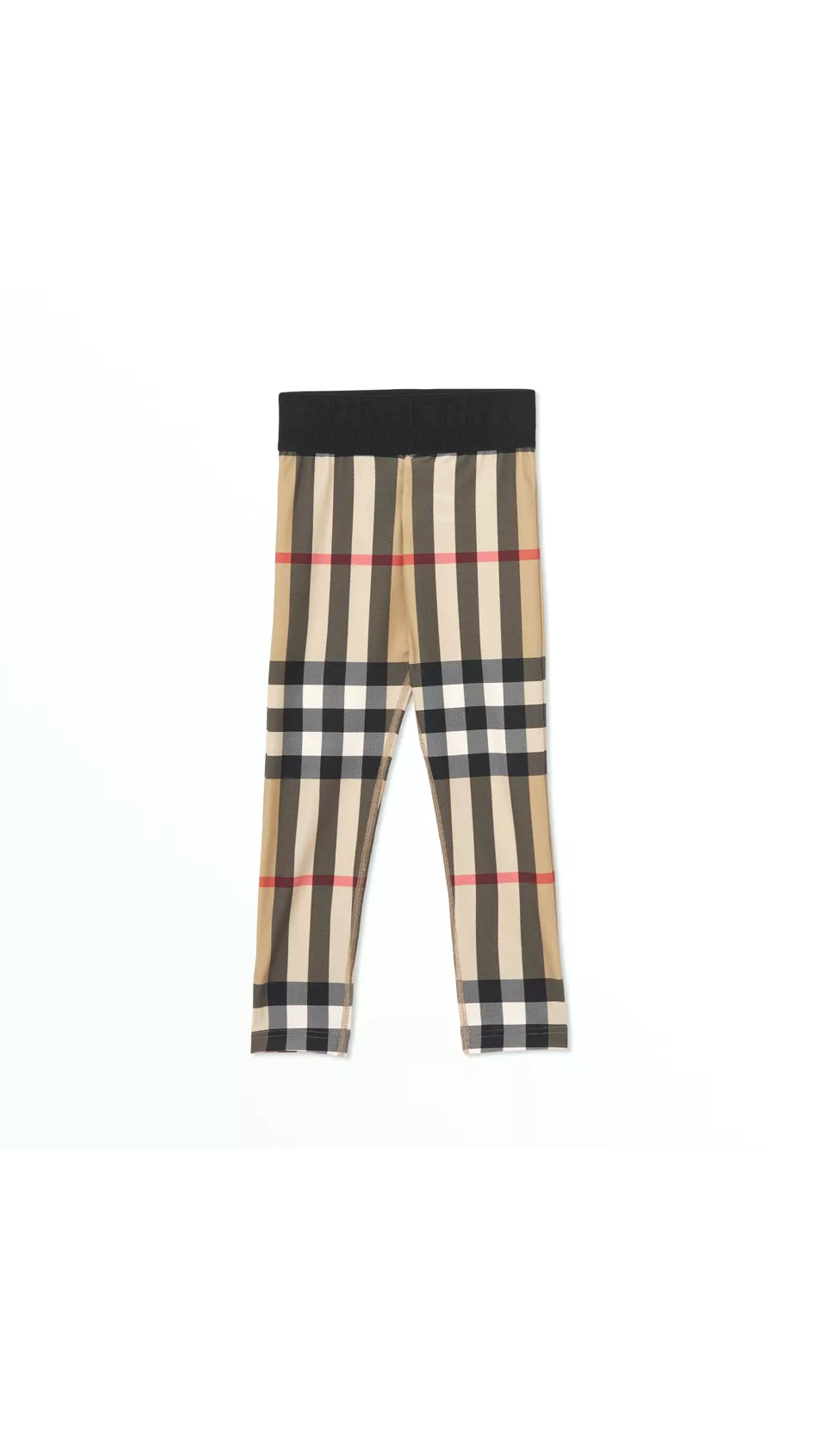 Check Stretch Jersey Leggings - Archive Beige