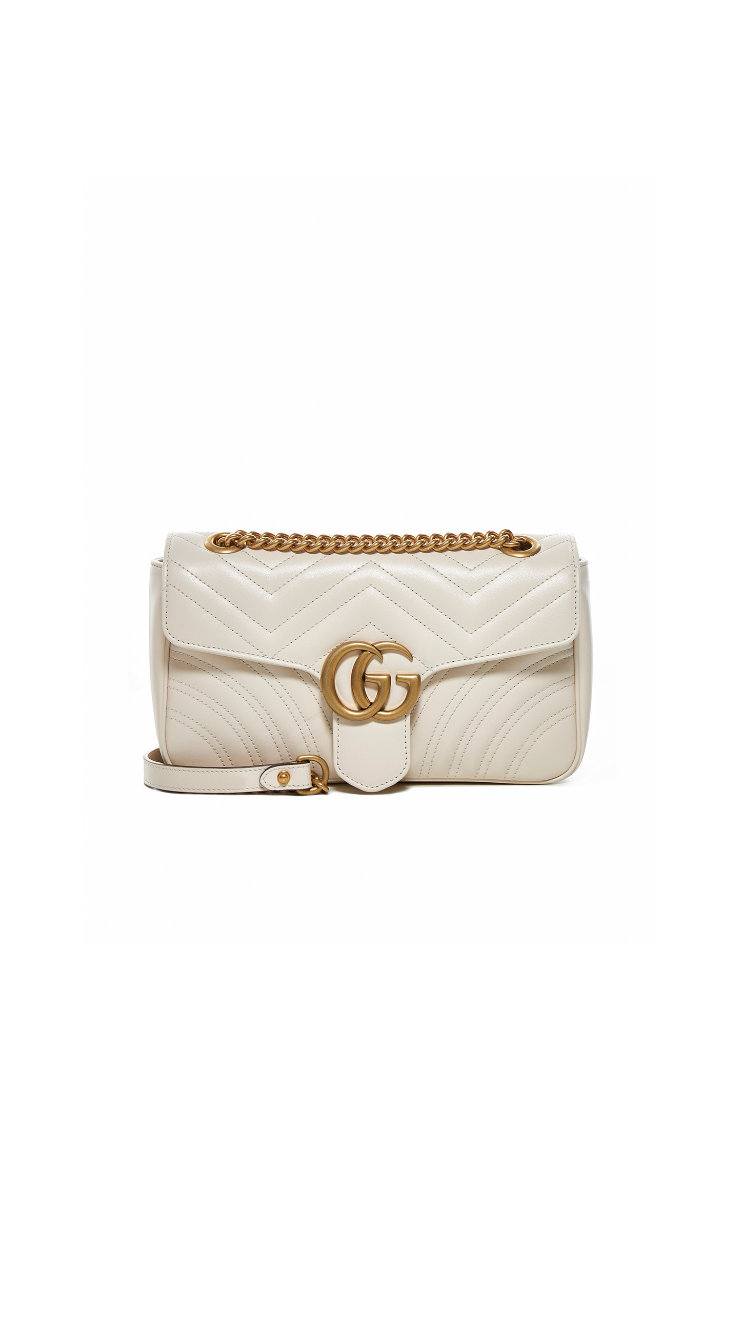 GG Marmont Small Matelassé Shoulder Bag - White