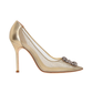 Gold Mesh Jewel Buckle Pumps