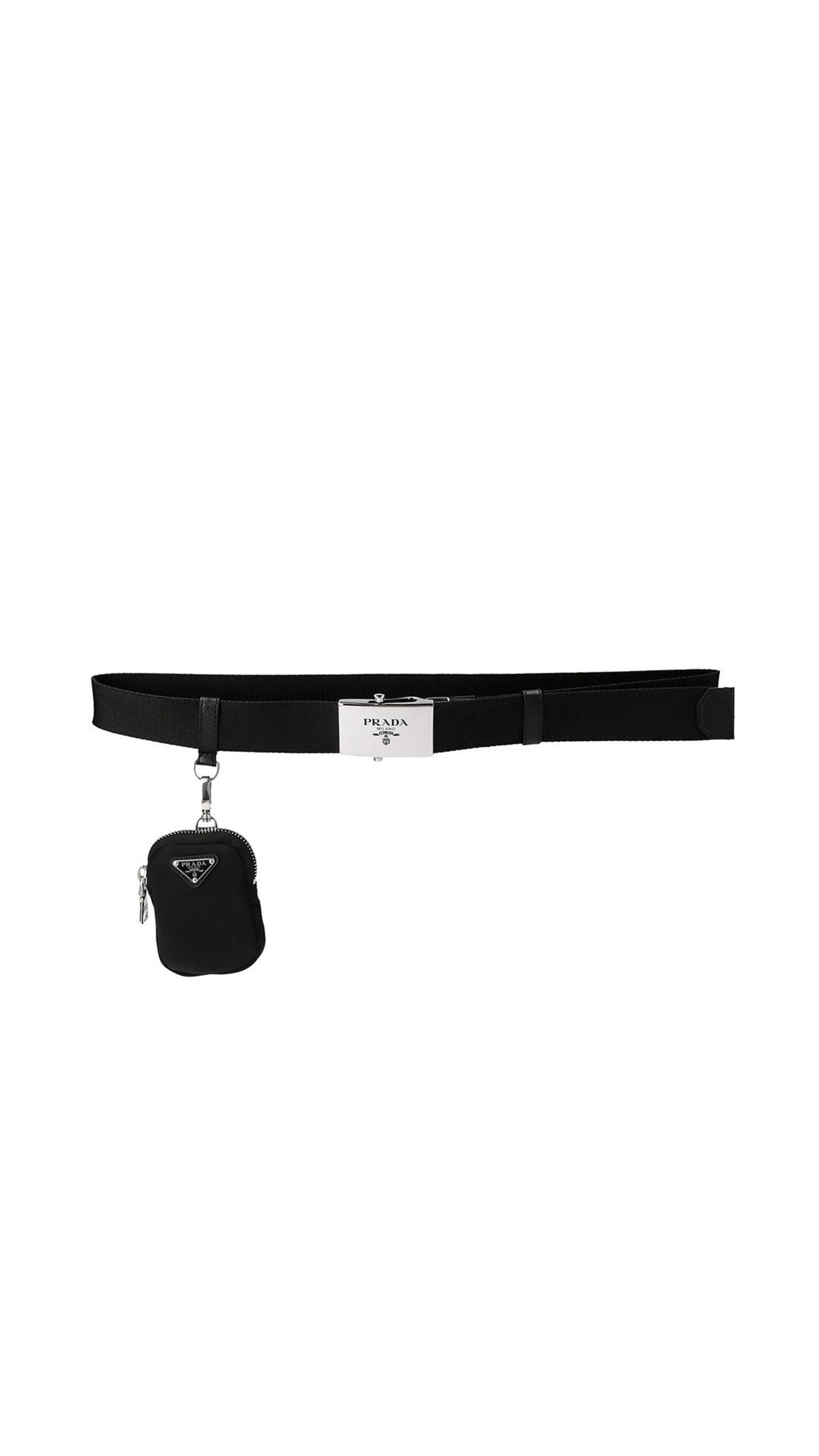 Nylon Belt with Pouch - Black