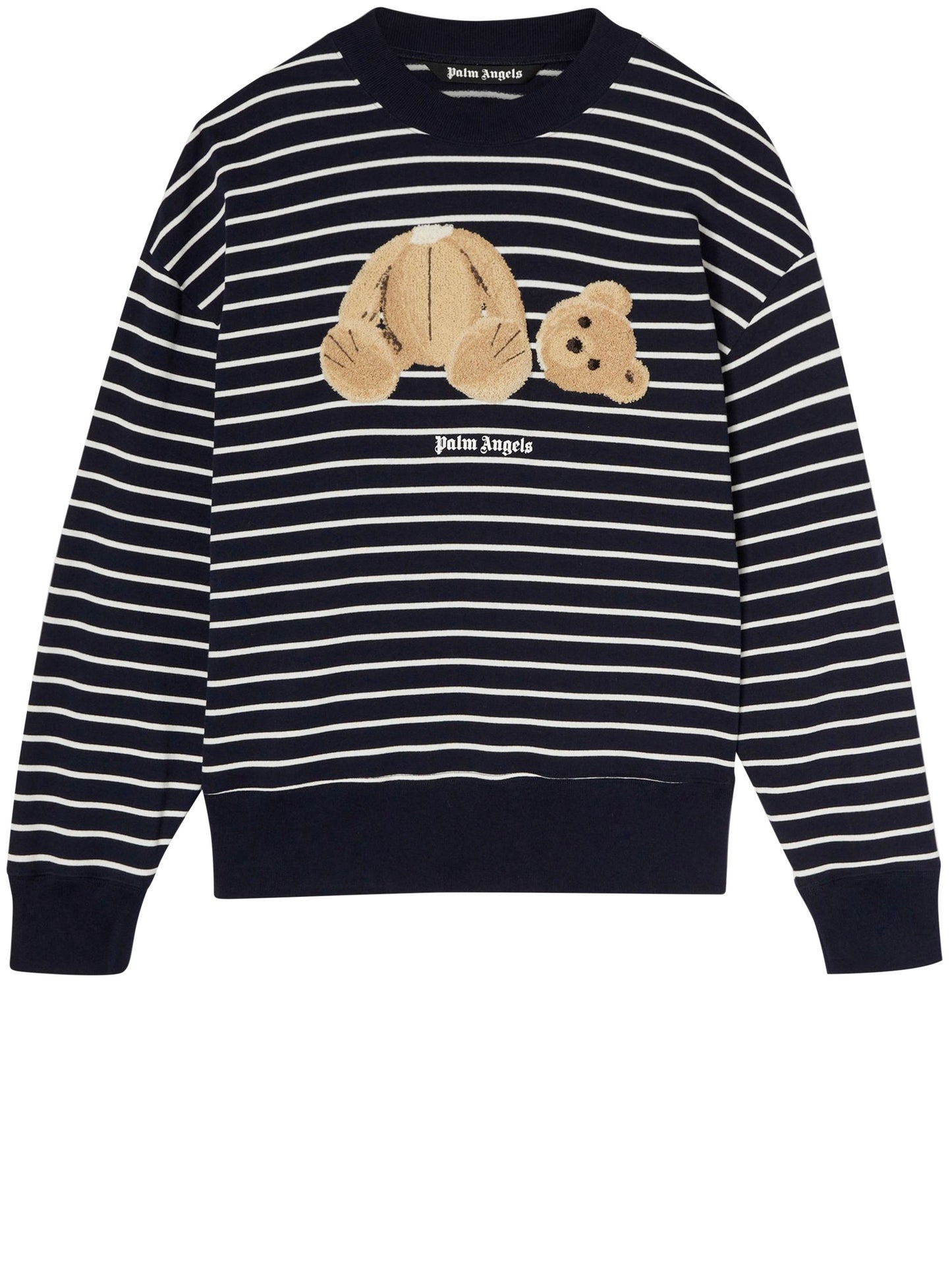 Striped Bear Sweatshirt - Navy Blue Brown