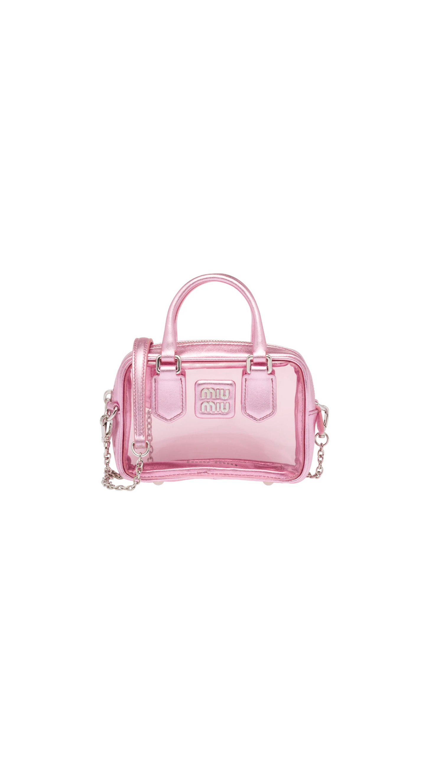 Plexiglas and Nappa Leather Mini Top-handle Bag - Pink Mordore'
