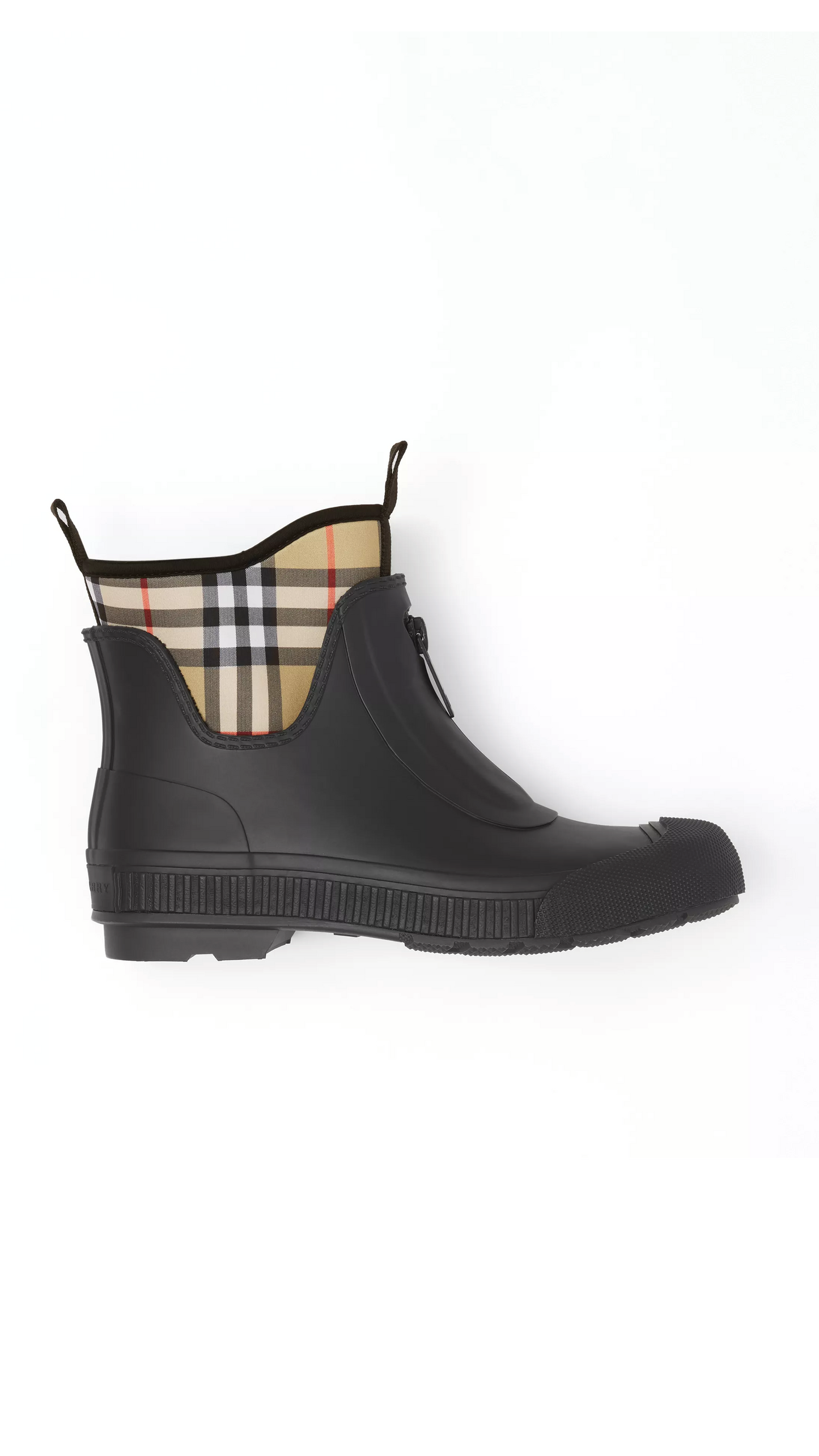 Vintage Check Neoprene and Rubber Rain Boots - Black / Archive Beige