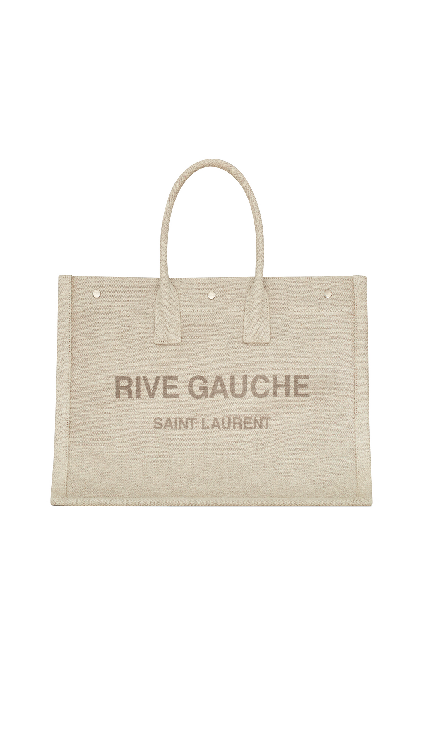 Rive Gauche Large Tote Bag In Canvas - Light Shell