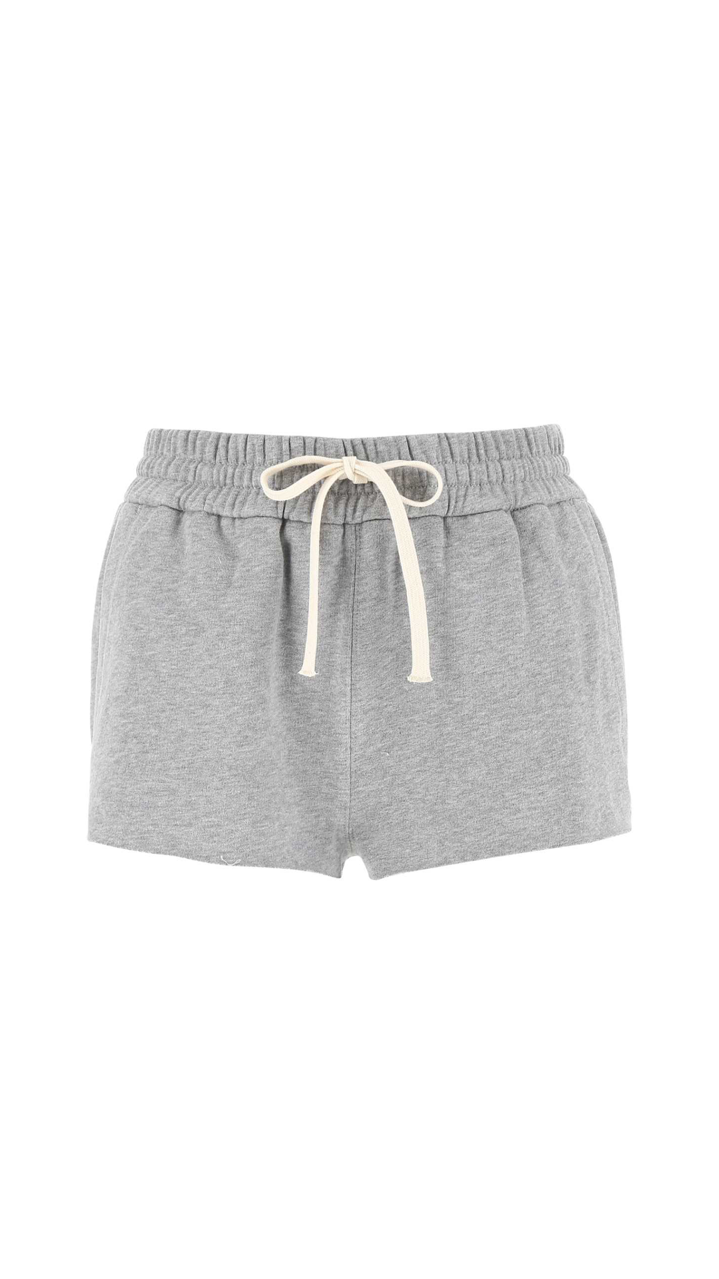 Embroidered Cotton Shorts - Grey