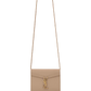 Cassandra Chain Wallet in Grain de Poudre Embossed Leather -  Dark Beige